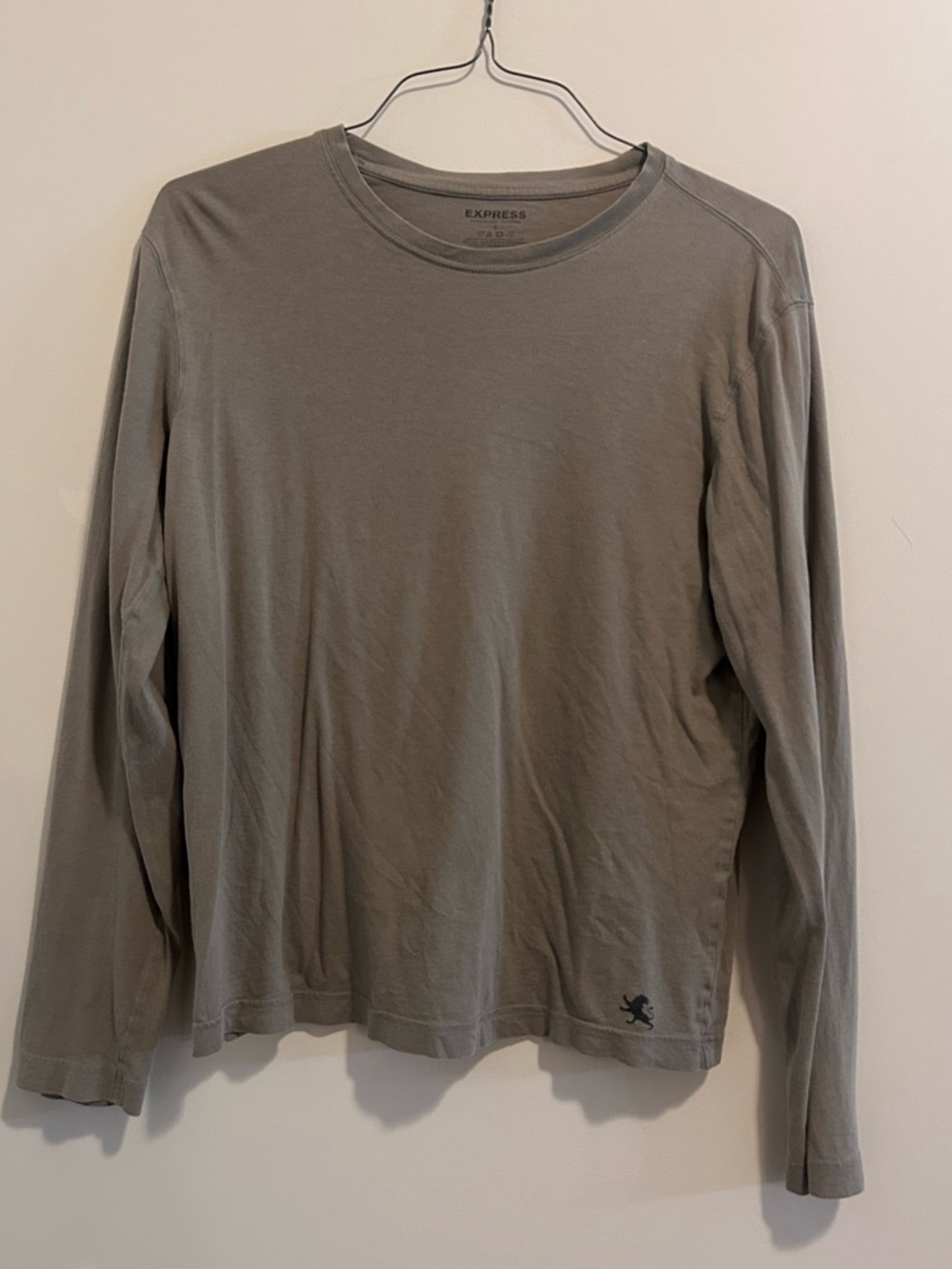 Express Mens Long‎ Sleeve Crewneck Shirt - Sage